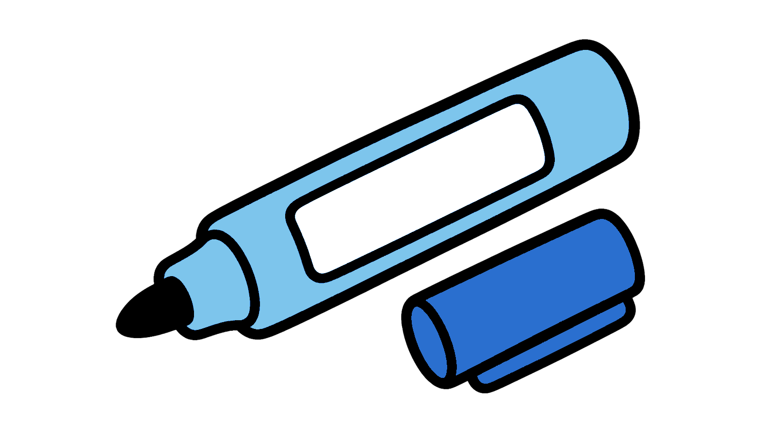 The blue marker